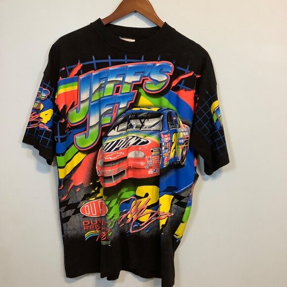 VTG Rare NASCAR #24 Jeff Gordon Jeff’s Jet All Over Print T-Shirt Men’s Large - Picture 13 of 15